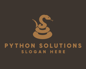 Coiled Snake Animal logo design