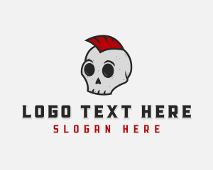 Skull Mohawk Rockstar Logo