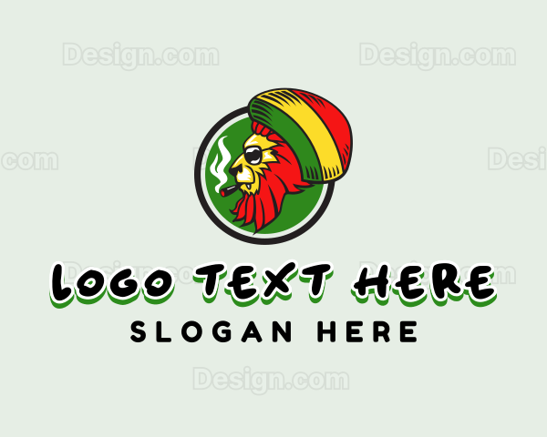 Lion Rastafari Smoking Logo