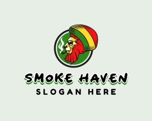 Lion Rastafari Smoking logo design