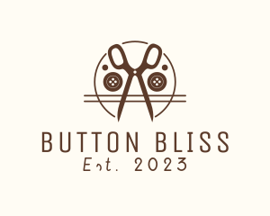 Tailor Scissors Buttons logo design