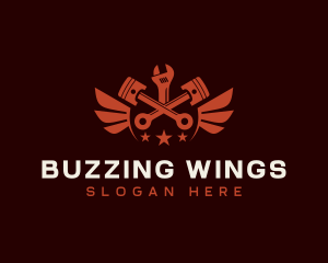 Winged Automotive Mechanic logo design