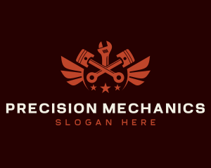 Winged Automotive Mechanic logo design