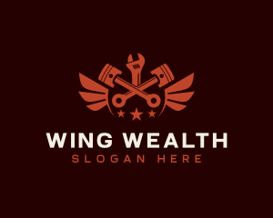 Winged Automotive Mechanic logo design