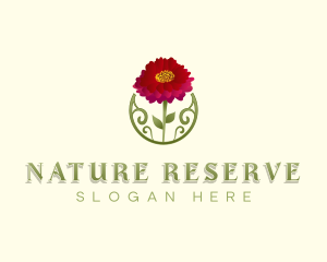 Zinnias Flower Nature logo design