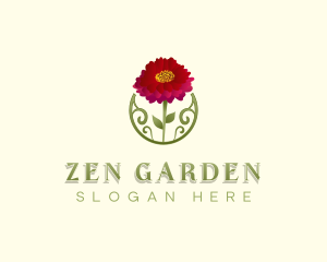 Zinnias Flower Nature logo design