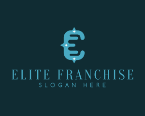 Night Stargazing Letter E logo design