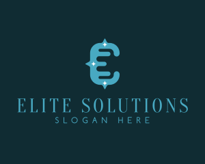 Night Stargazing Letter E logo design