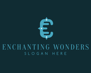 Night Stargazing Letter E logo design