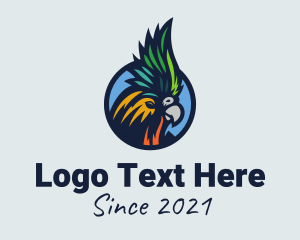 Colorful Parrot Head logo