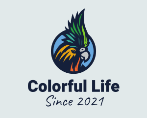 Colorful Parrot Head logo design