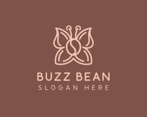 Butterfly Coffee Bean  logo design