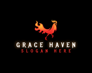Grill Flame Chicken Logo