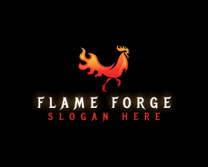 Grill Flame Chicken logo design