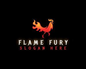 Grill Flame Chicken logo design