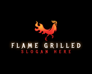 Grill Flame Chicken logo design