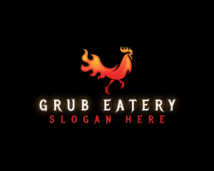 Grill Flame Chicken logo design