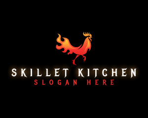 Grill Flame Chicken logo design