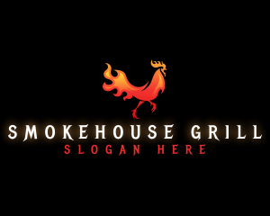 Grill Flame Chicken logo design