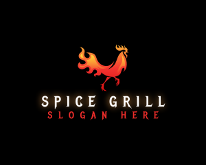 Grill Flame Chicken logo design