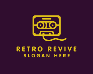 Retro Cassette Tape logo design