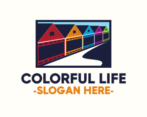 Colorful Neighborhood House logo design