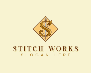 Tailor Dressmaker Letter S logo design