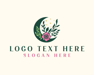 Floral Moon Ornament logo