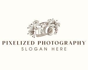 Camera Photography Floral logo design