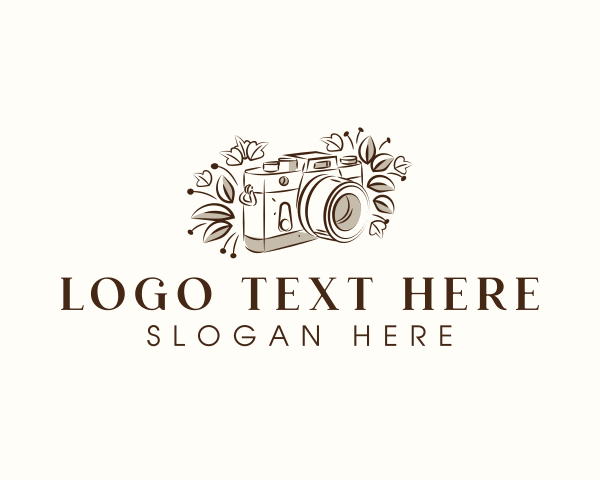 Camera Photography Floral logo