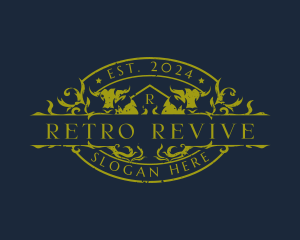 Retro Bull Rodeo logo design