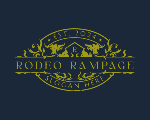 Retro Bull Rodeo logo design