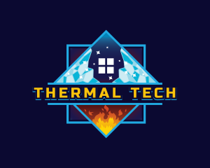 Home Hvac Cooling Heating logo design