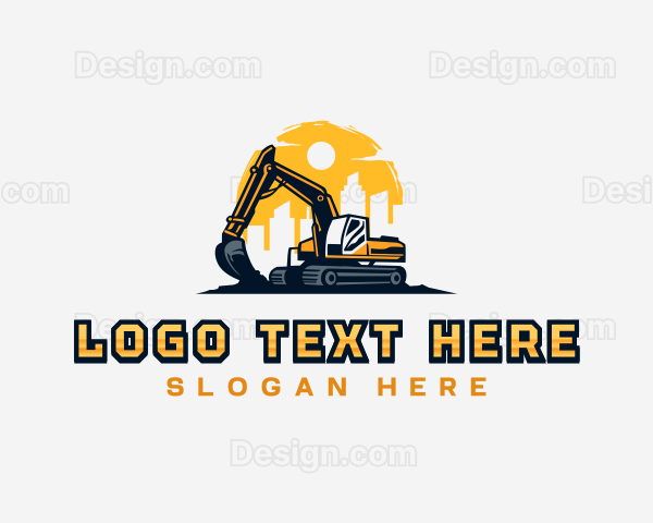 Excavator Construction Builder Logo