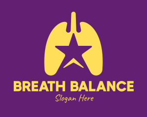 Yellow Star Lungs logo design