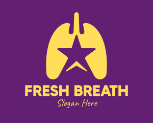 Yellow Star Lungs logo design