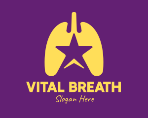 Yellow Star Lungs logo design