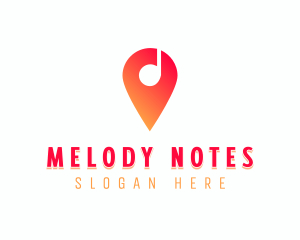 Musical Note Pin logo design