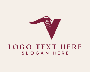 Stylish Barber Letter V logo