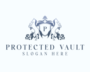 Decorative Shield Pegasus logo design