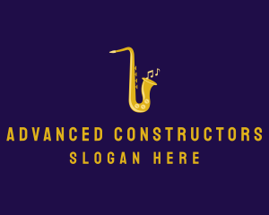 Musical Gold Saxophone logo design