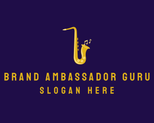 Musical Gold Saxophone logo design