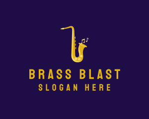 Musical Gold Saxophone logo design