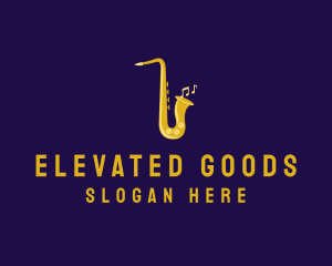 Musical Gold Saxophone logo design