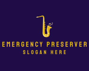 Musical Gold Saxophone logo design