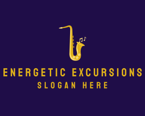 Musical Gold Saxophone logo design