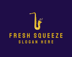 Musical Gold Saxophone logo design