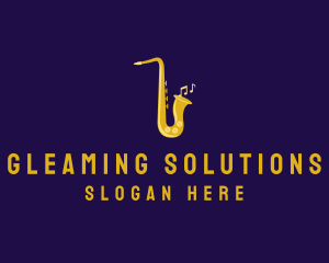 Musical Gold Saxophone logo design