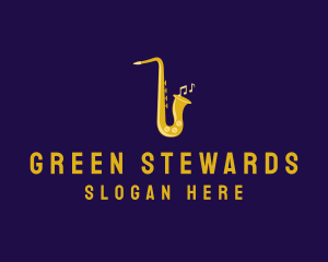 Musical Gold Saxophone logo design