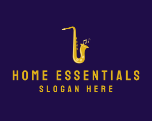 Musical Gold Saxophone logo design